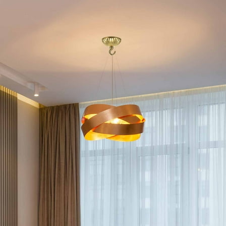 MERRYHAPY Golden Light Canopy for Home Decor and Pendant Lighting Fixture, 2 Pieces Set