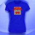 thumbnail image 3 of Playera Blusa De Cerezas Cherries Con Fondo Animal Print Vintage Color Azul Talla Mediana Marca Emil SaEs, 3 of 4