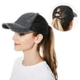 thumbnail image 3 of Women Baseball Caps with Ponytail Hole Washed Dad Hat Criss Cross Ponycaps for Women Vintage Outdoor Sports Sun Hat, 3 of 6