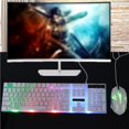 thumbnail image 5 of Monstrate Teclado para juegos y amplificador; Juego de ratón Rainbow RGB USB Light para PC Laptop One U Juegos de teclado y mouse para computadora Blanco, 5 of 5