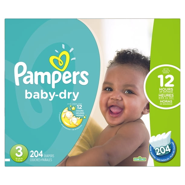 Pañales Pampers Baby Dry Talla 3 204 unidades