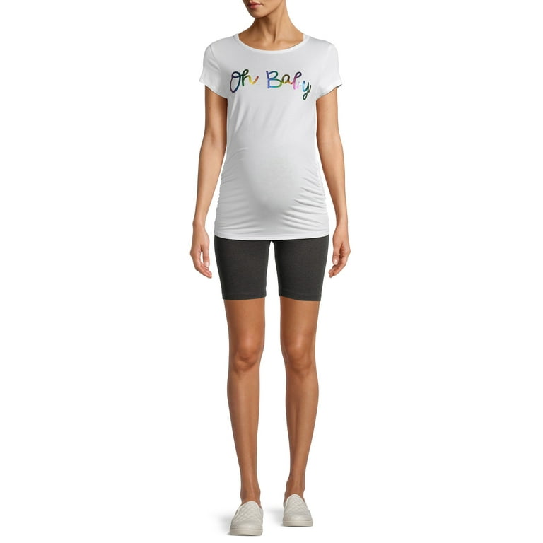 Oh! Mamma Maternity Women's Bike Shorts Set, 2-Pack (Women's