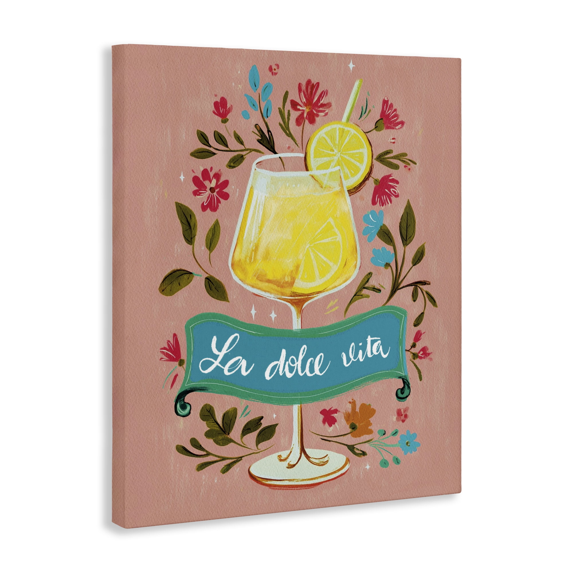 Stupell Industries Lemon Cocktail Sweet Life Canvas Wall Art, design by Yen