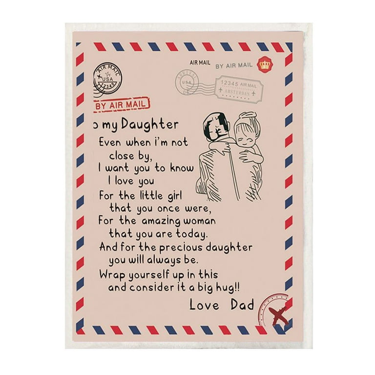 daughter gift letter hug blanket for daughter son gift for daughter from mom and dad birthday gift for daughter back to school gift for adult daughter