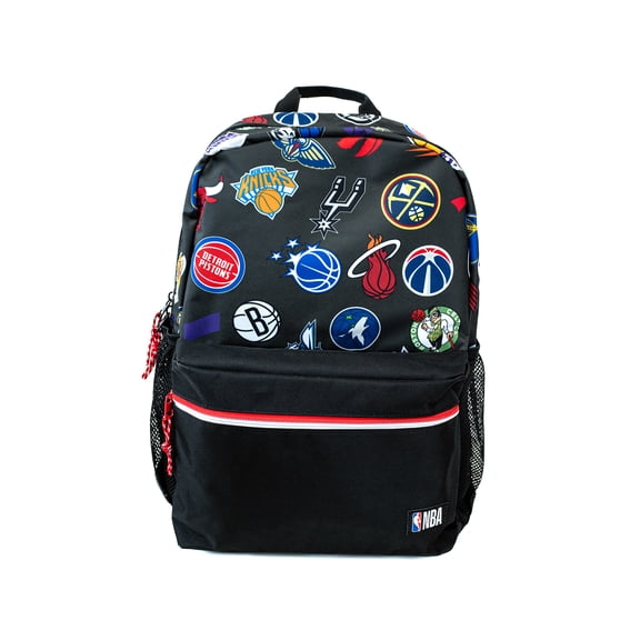 NBA Unisex 17" Team Ready Backpack, Black/Multicolor