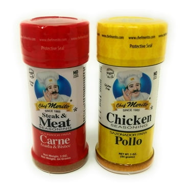 Chef Merito Carne Asada RE32Beef and Chicken Seasoning Combo Pack 3 oz I Pollo AsadoCarne Asado Meat Seasoning