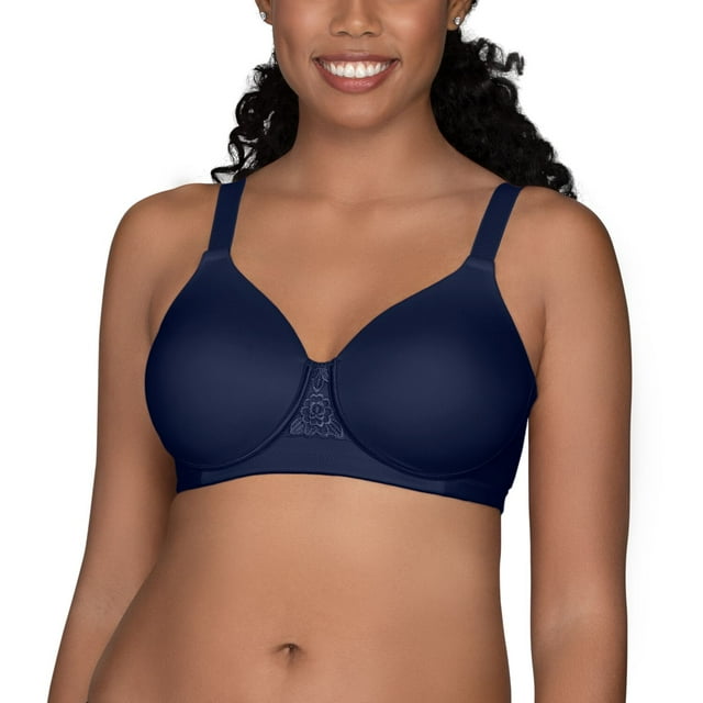 Vanity Fair Womens Beauty Back Full Figure Wirefree Bra, 44C, Ghost Navy