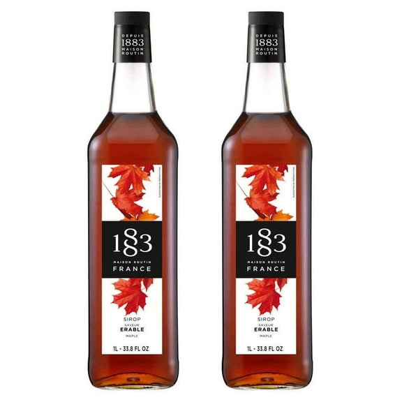 1883 Maison Routin - Maple Syrup 1 Liter Bottle - Pack of 2 (Either Glass or Plastic Packaging)