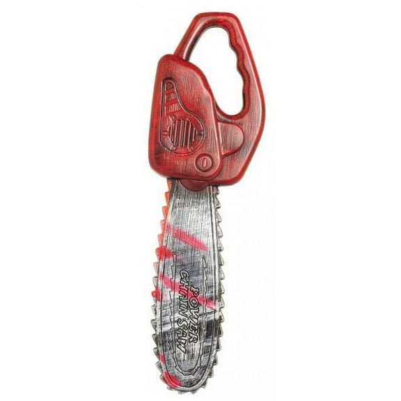 Chainsaw Horror Halloween Weapon Power Hand Tool Prop, Red Black Silver, 16IN