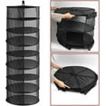 thumbnail image 3 of Red de secado plegable para colgar, malla de 8 niveles, cesta de secado de 8 capas con gancho, rejilla de secado grande para carpa, césped, plantas, ropa, diámetro 60, 3 of 5