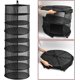 thumbnail image 3 of Red de secado plegable para colgar, malla de 8 niveles, cesta de secado de 8 capas con gancho, rejilla de secado grande para carpa, césped, plantas, ropa, diámetro 60, 3 of 5