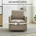 thumbnail image 4 of Lovableguy Modern Swivel Accent Chair Set of 2,360 Degree Upholstered Barrel Chair Armchair,Comfy Single Sofa for Living Room Bedroom Nursery,Chenille,Taupe, 4 of 11