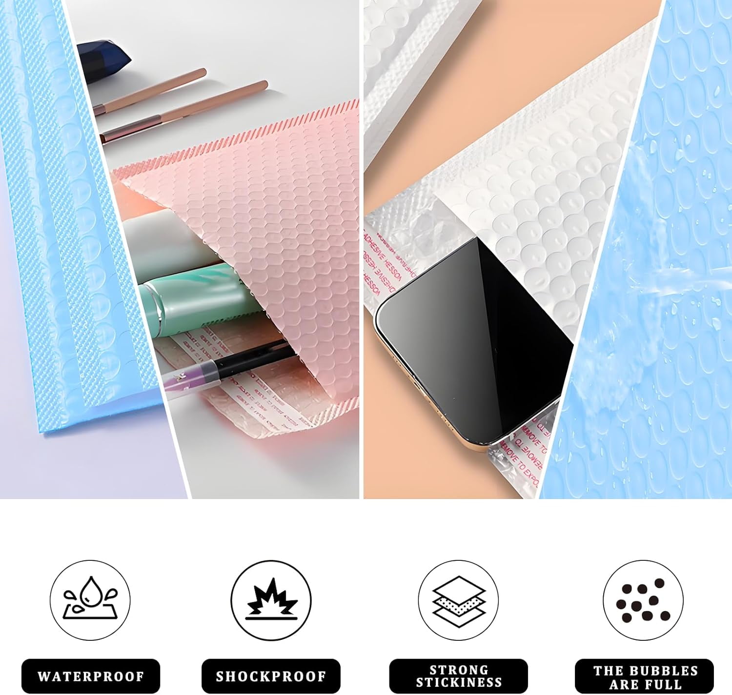 Bubble Mailers - 9 X 12 Inch - 50 PCS Padded Envelopes, Blue Mailing Envelopes Bubble Padded, Envelope for Clothes Makeup Supplies (Blue, 50 PCS)