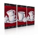 thumbnail image 1 of Set de 3 Cuadros Decorativos Ideas Creativas Cocina Comedor Tazas Roja Cuadro sublimado en tela, 1 of 2