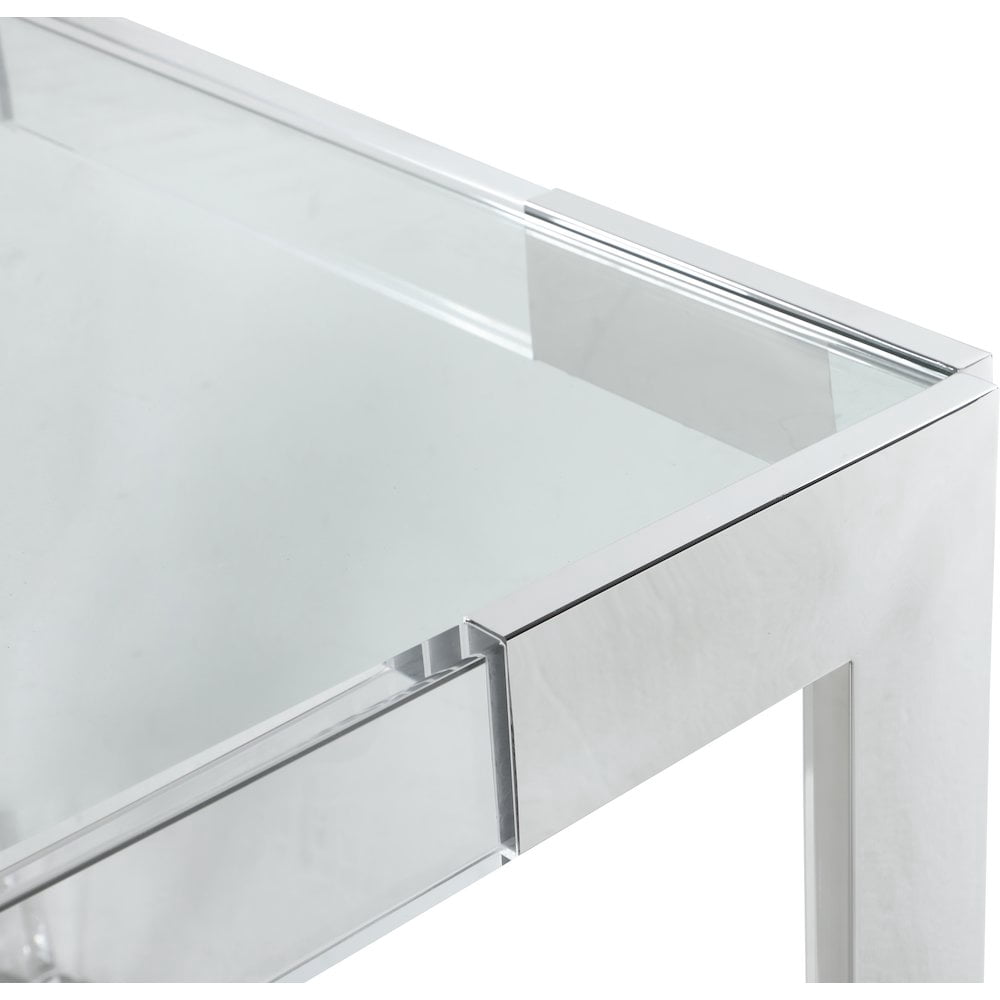 Meridian Furniture Casper Chrome Stainless Steel and Acrylic Dining Table