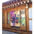 thumbnail image 2 of Cortina de puerta semiopaca con patrón de patchwork de dos piezas de adentro hacia afuera, cortinas opacas decorativas para dormitorio, sala de estar, decoración de habitación de niños, 34 x 56, 2 of 7