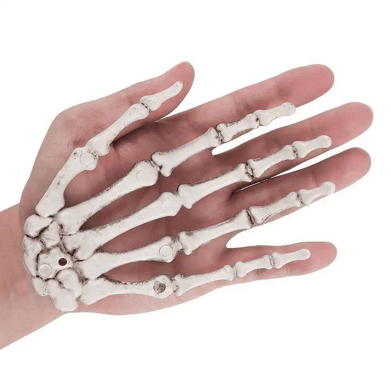 6 Pcs Halloween Skeleton Hands - Realistic Plastic Zombie Hand Props For Party Decor