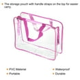 thumbnail image 5 of Uxcell L Size Clear Toiletry Bag Makeup Cosmetic Pouch with Zipper Handle, Rose Red, 5 of 6