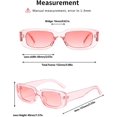 thumbnail image 3 of Gafas de sol rectangulares, rosa y azul para mujeres y hombres, gafas de sol, moda retro, protección UV 400, marco cuadrado, 3 of 5