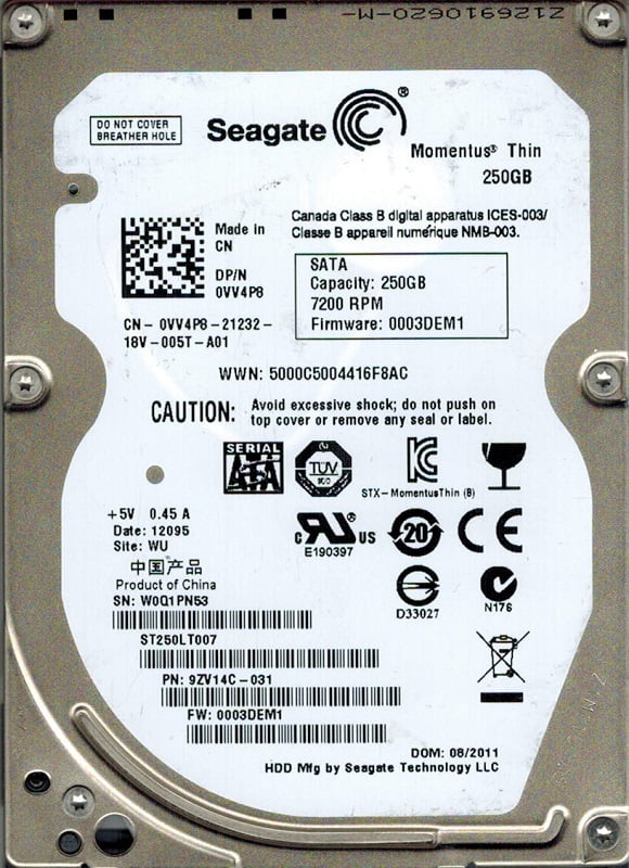 PCパーツ SEAGATE 250GB 7200 RPM Momentus Thin - ST250LT007 i8my1cf Amazon.com: Seagate Momentus Thin 320 GB 7200 RPM SATA 3Gb/s