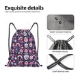 thumbnail image 4 of Daiia cute Skull rainbow mushroom Pattern Drawstring Backpack, Gym Bag, Lightweight Backpack, Water-Resistant Bag Travel Sports Backpack, Fitness Bag, Yoga Bag-Medium, 4 of 6