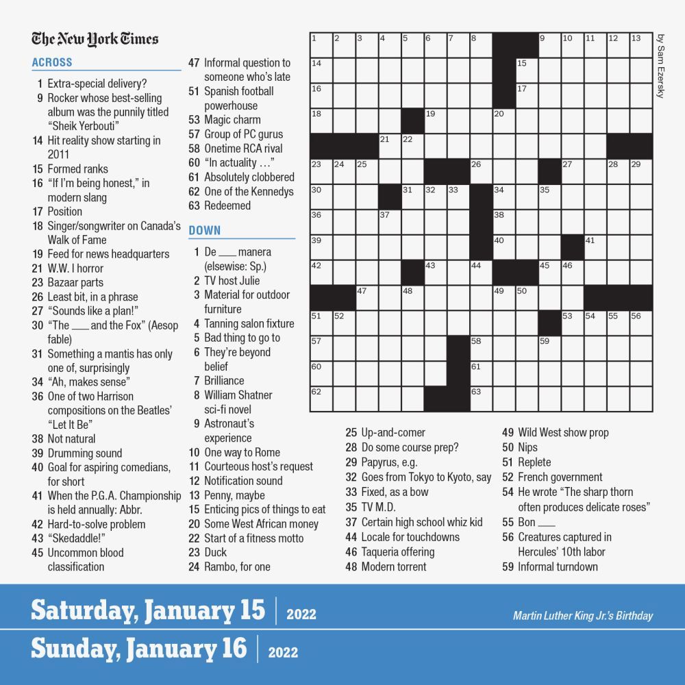 The New York Times Daily Crossword Page-A-Day Calendar for 2022 : A Year of Crosswords to Challenge and Delight Crossword Lovers (Calendar) - Walmart.com The New York Times Daily Crossword Page-A-Day Calendar for 2022 : A Year of Crosswords to Challenge and Delight Crossword Lovers (Calendar) - Walmart.com