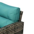 thumbnail image 4 of WestinTrends 2-Piece Outdoor Three Seater Sofa with Side Table Included, Brown/Turquoise, 4 of 9