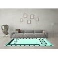 thumbnail image 3 of Ahgly Company Indoor Square Abstract Turquoise Blue Contemporary Area Rugs, 7' Square, 3 of 4