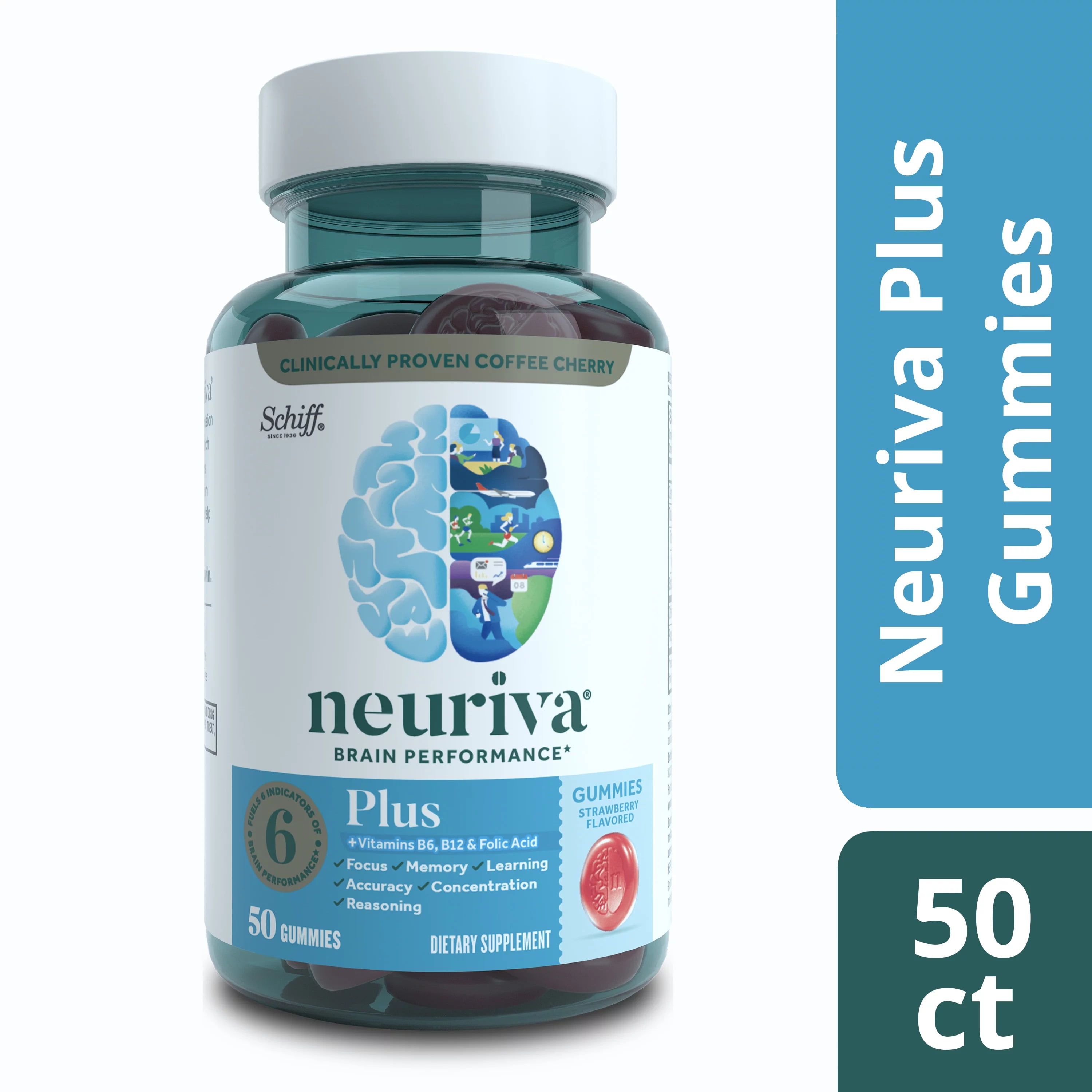 Neuriva Plus Brain Health Support Strawberry Gummies (50 count) Brain Neuriva Plus Brain Health Support Strawberry Gummies (50 count) Brain