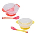thumbnail image 4 of 2 Set Transparent Baby Suction Bowl Infant Training Bowl Feeding Tableware with Heat Sensitive Spoon (Red And Yellow), 4 of 7
