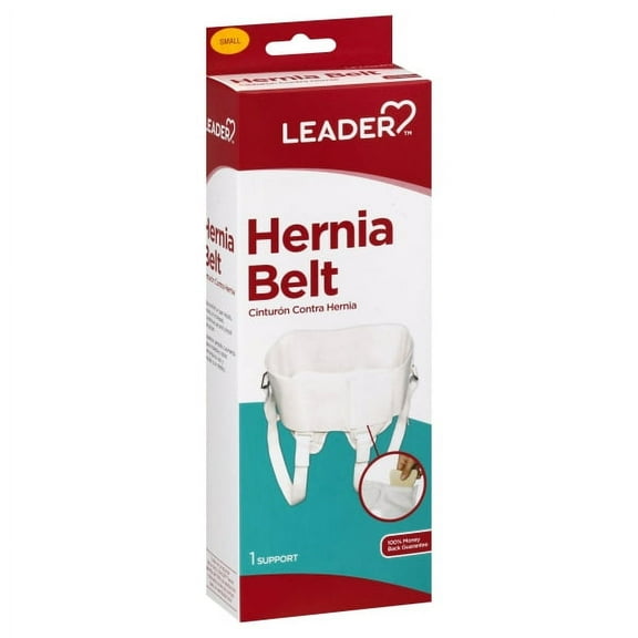 Leader Hernia Belt, Small, White - Abdominal Support Brace for Hernia Relief with Adjustable Straps