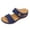 Blue, variant on Womens Wedge Sandals Orthopedic Suede Wide Width Slip on Slippers Comfortable Soft Cushion All Day Walking Non Slip Heels Blue Size 9.5