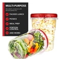 thumbnail image 3 of 32oz Plastic Containers with Red Twist Top Lids (6 Pack) – Quart Freezer Containers for Leftovers, Airtight Reusable Soup Storage, Microwave & Dishwasher Safe, 3 of 8