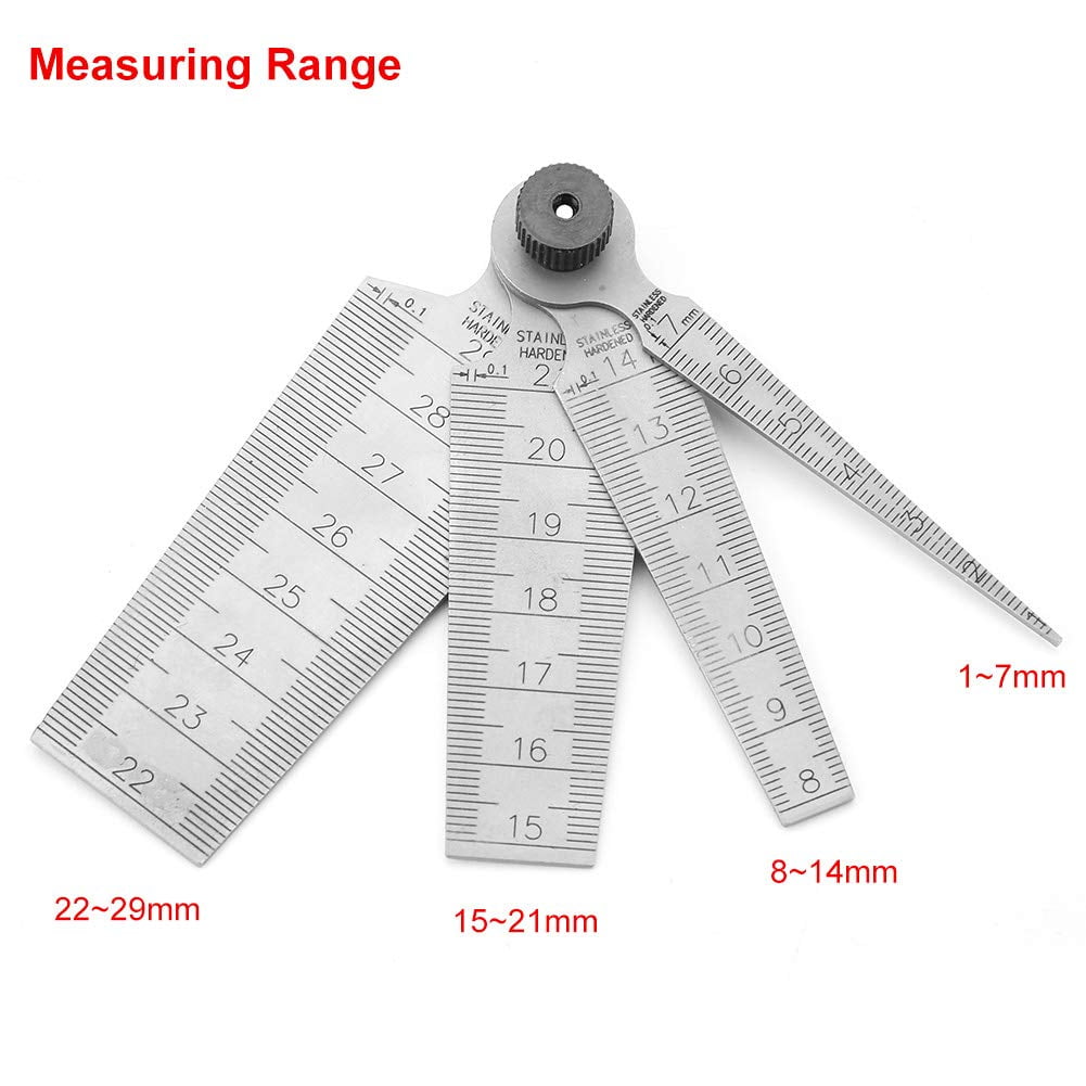 Gamvdout 2PCS Stainless Steel Welding Taper Feeler Gauge Rulers Hole Inspection Tool Resistant Convenient Reading Multiple Sizes Portable Inner Diameter Measuring