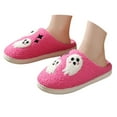 thumbnail image 4 of Shadoumai Halloween Spooky Ghost Slippers for Women Men Bats Cute Cozy Warm Plush Fluffy Warm Lined Slipper Retro Memory Foam Shoes for Unisex Adult Indoor Outdoor, 4 of 9