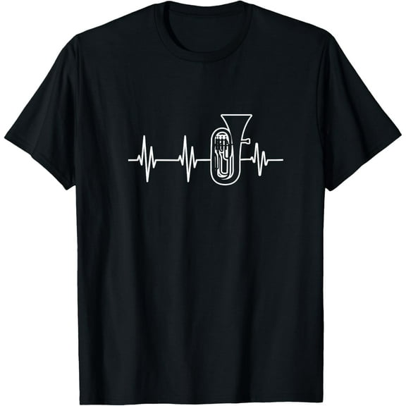 Baritone Heartbeat Funny Euphonium Player Marching Band T-Shirt