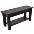 thumbnail image 3 of RED MAHOGANY AND BLACK BENCH WITH SHELF-30, 3 of 6