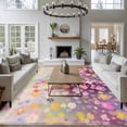 thumbnail image 3 of 5'x7' Area Rugs, Spring Floral Indoor Outdoor Area Rug for Living Room Bedroom, Modern Oil Painted Daisy Botanical Elegant Washable Bathroom Rugs Kitchen Floor Carpet Mats Home Decor Aesthetic, 3 of 8