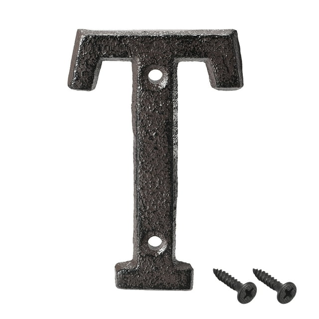 Unique Bargains 3 Inch Cast Iron House Letter Mailbox Address Sign Letter T