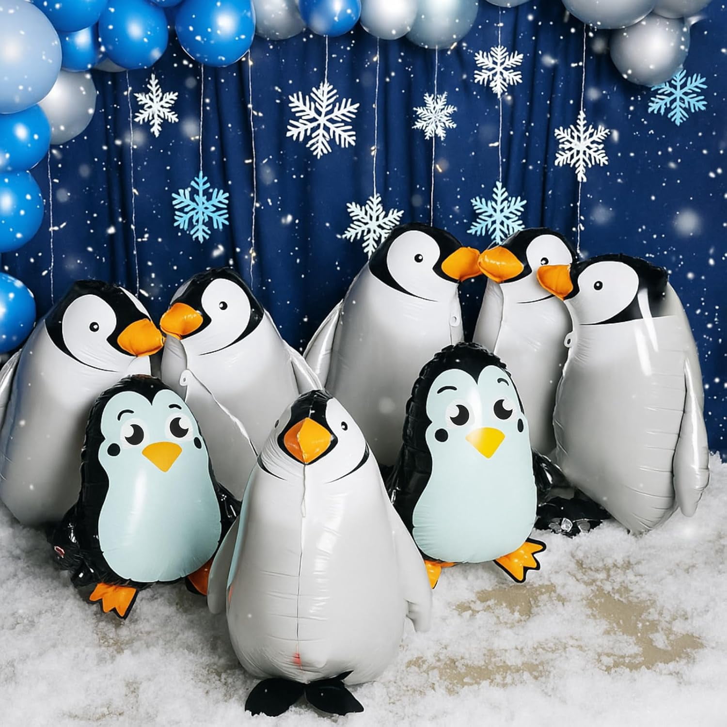 14 Pieces Penguin Balloons Jumbo Walking Penguin Foil Balloon for Birthday Party Favor Wedding Supplies