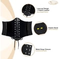 thumbnail image 4 of Women Corset Belt Patent Leather Tied Waspie Belt Vintage Lace-up Cinch Elastic Waist Belt Cosplay Halloween, 4 of 7