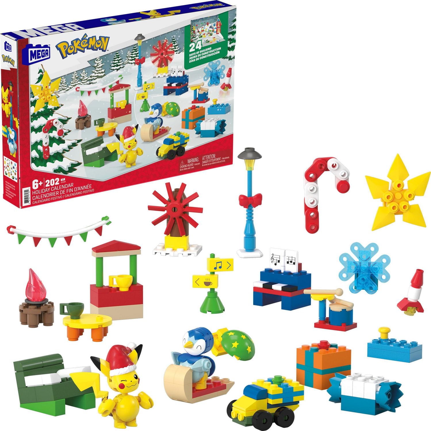 Mega Construx Pokémon Coffret de construction Calendrier des Fêtes - 225 pièces