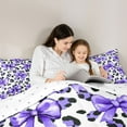 thumbnail image 4 of Feelyou Bowknot Bow Bedding Comforter Set 7pcs, Fashion Leopard Print Full Bedding Set, 4 of 8
