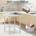 thumbnail image 3 of Stainless Steel 24x24x30 In Grill Stand Table with Adjustable Legs 400 lb NSF-Certified Capacity and 2 In Spill-Proof Edge for Kitchen, 3 of 7