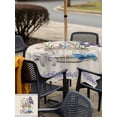 thumbnail image 6 of Square Outdoor Tablecloth with Umbrella Hole Spring Easter Outside Table Cloth Waterproof Patio Table Cover Retro Rabbit Cup Botanical Purple Leaves Zipper Tablecloths for Picnic Camping 60x60 Inch, 6 of 8