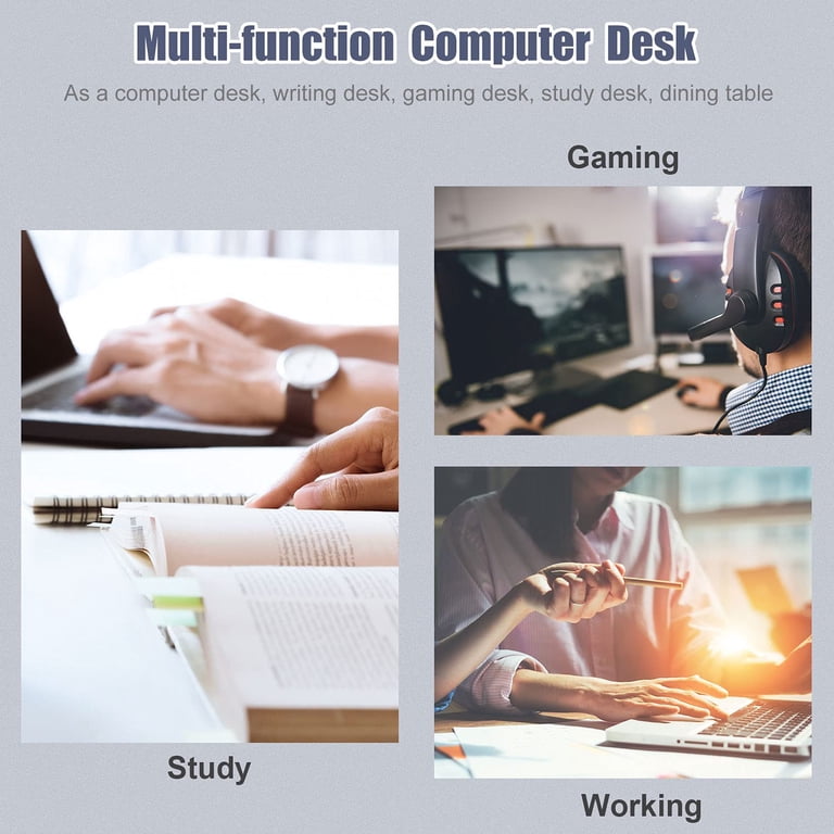 BestOffice 47" Computer Desk, Black photo 7