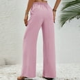 thumbnail image 6 of Ayolanni Pink Womens Pants Wide-Leg Drawstring High Rise Solid Pants Womens Pants Petite Capri M, 6 of 8