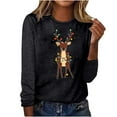 thumbnail image 6 of Qulqfy Christmas Shirts for Women Xmas Crew Neck Black Reindeer Plus Size Lace Long Sleeve Shirts Christmas Vacation Shirt for Women, 6 of 6