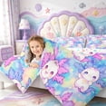 thumbnail image 4 of Manfei Amphibian Axolotl Print 7-Piece Twin Bedding,Aquatic Animal Bedding Comforter Set,Colorful Stars Reversible, 4 of 7