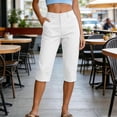 thumbnail image 4 of asjyhkr Casual Capri Pants for Women High Waisted Straight Leg Loose Summer Cargo Capris with Pockets, 4 of 7